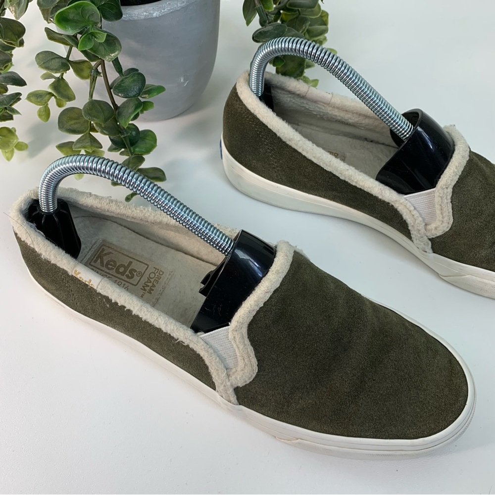 Keds Women’s Double Decker Suede Green Slip On Size 9.5 - Picture 3 of 12